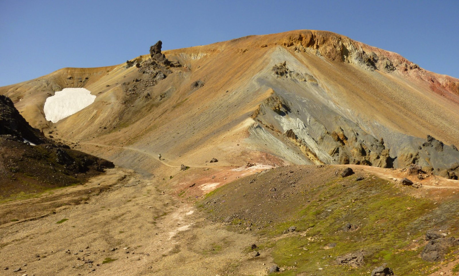 Steam vents and rhyolite slopes near Landmannalaugar, Laugavegur Trail Iceland
