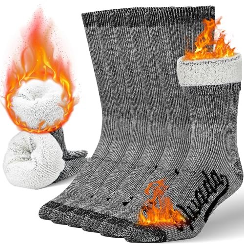 Alvada Merino Wool Hiking Socks, warm crew socks for cold-weather hiking