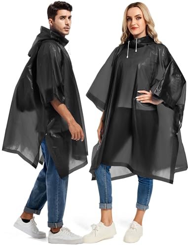 Borogo reusable rain ponchos, heavy-duty budget hiking rain ponchos