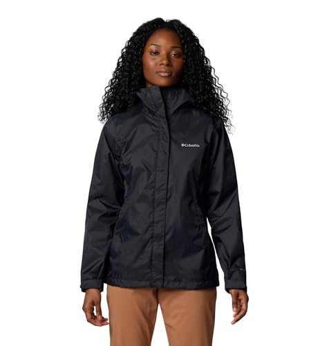 Columbia Women's Arcadia II Waterproof Rain Jacket, black packable women's hiking shell