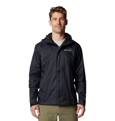 Columbia Men's Watertight II Waterproof Rain Jacket, packable black rain shell