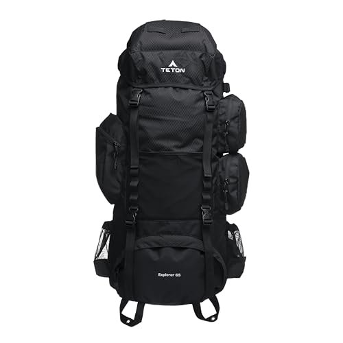 TETON Explorer 65L internal frame backpack, budget multi-day hiking pack