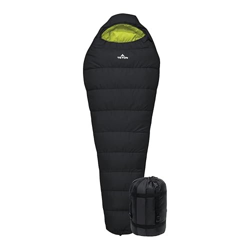 TETON Sports LEEF 0F, warm synthetic mummy sleeping bag for backpacking