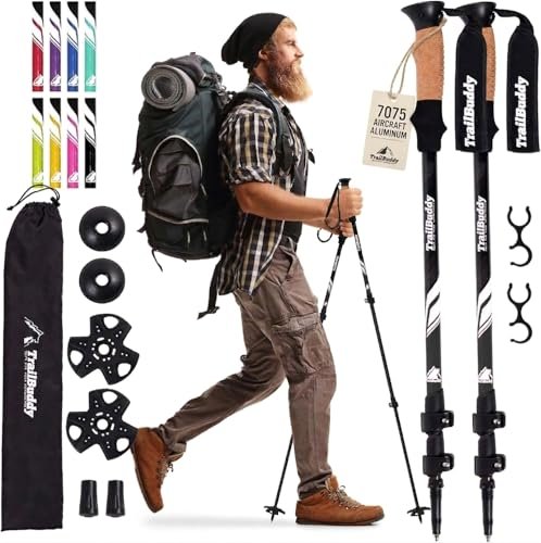 TrailBuddy Aluminum trekking poles for beginner hikers