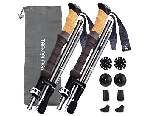 Trekology Trek-Z Cork Grip folding trekking poles for travel and hiking