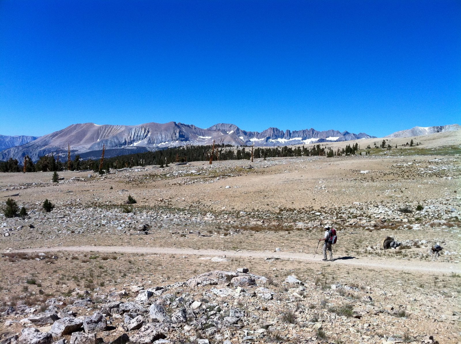 Barren alpine terrain near Forester Pass, John Muir Trail