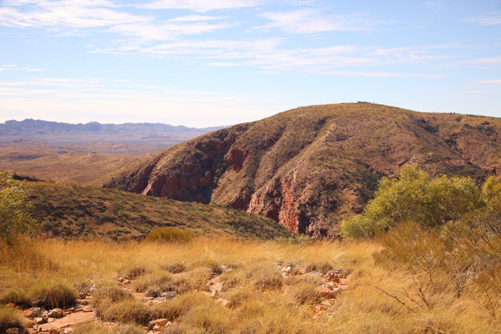 Red desert ridgeline on the Larapinta Trail, Tjoritja West MacDonnell National Park