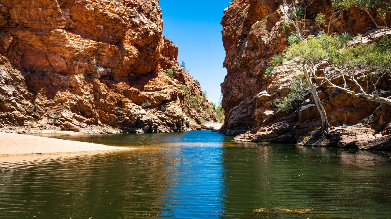 Gorge and waterhole on the Larapinta Trail, Northern Territory