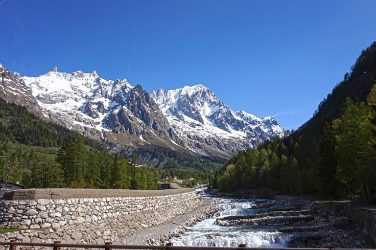 Mont Blanc massif from Val Ferret, Tour du Mont Blanc