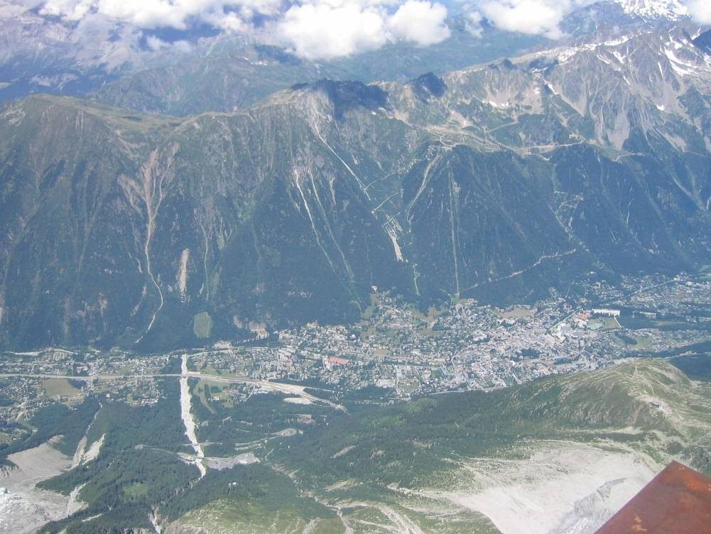 Chamonix valley, gateway town for the Tour du Mont Blanc