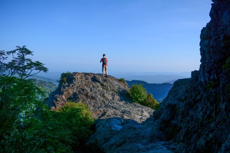 Charlies Bunion rocky outcrop on the Appalachian Trail, Great Smoky Mountains National Park