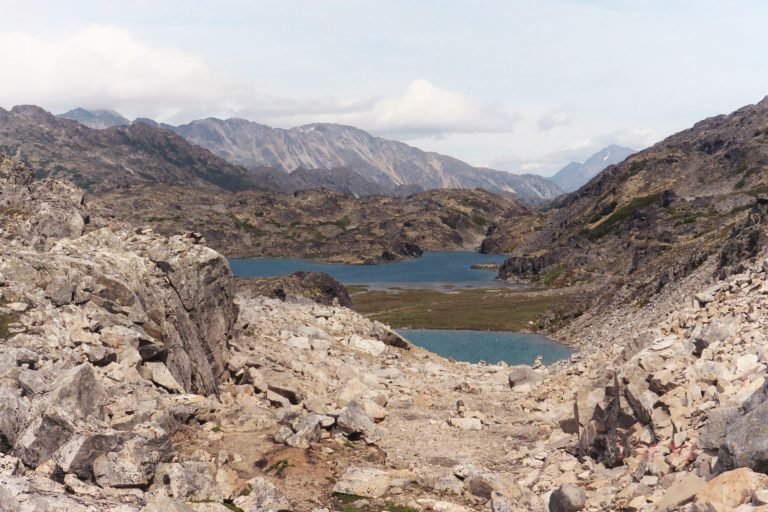Chilkoot Pass, the US/Canada border on the Chilkoot Trail, Alaska
