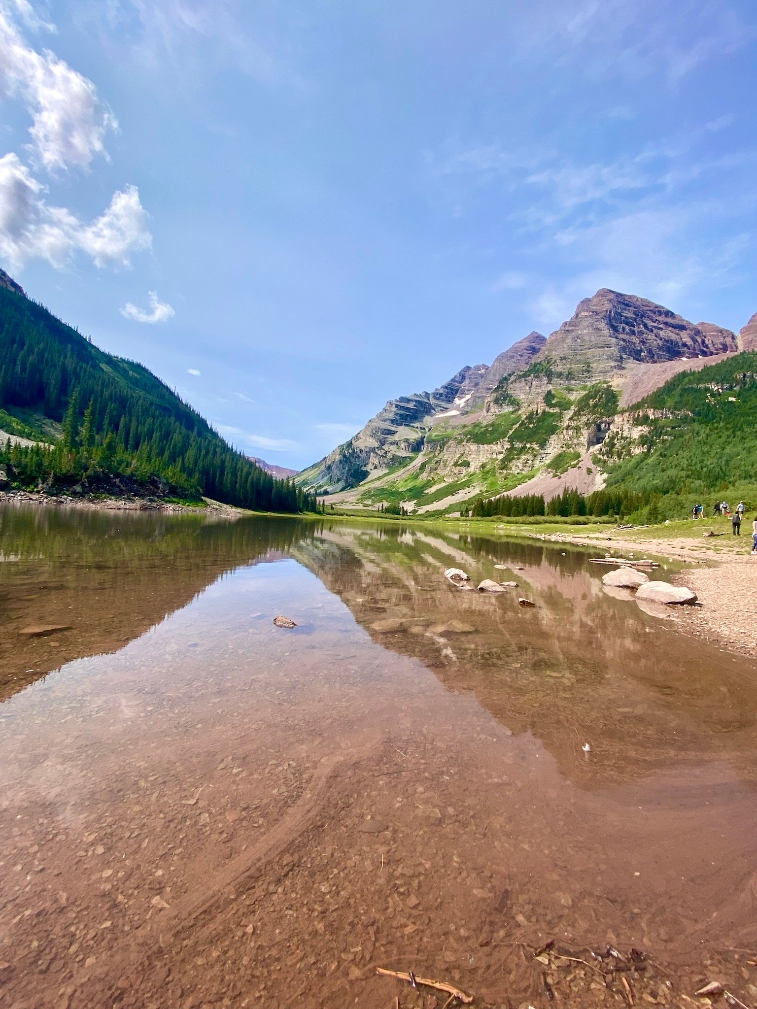 Crater Lake reflecting the Maroon Bells, Four Pass Loop day one