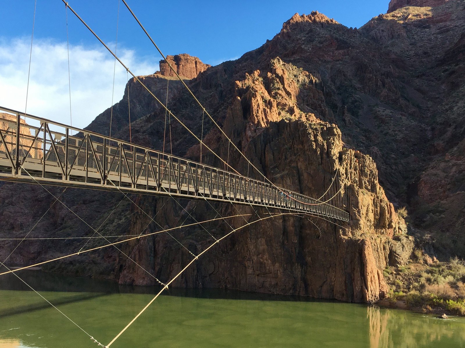 Kaibab Suspension Bridge crossing the Colorado River, Grand Canyon Rim-to-Rim