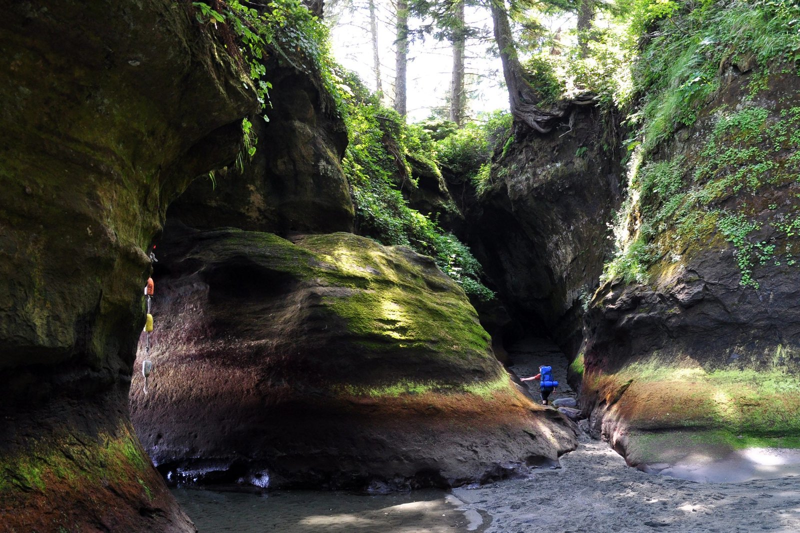 Owen Point sea caves and surge channels, West Coast Trail day 2