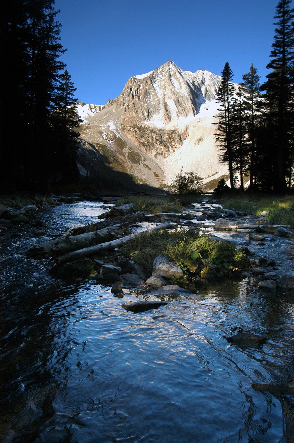 Snowmass Peak above the Maroon Bells-Snowmass Wilderness, near Snowmass Lake on the Four Pass Loop