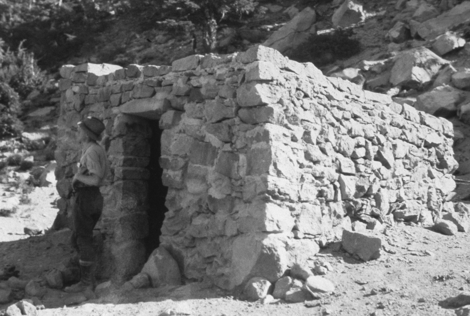 1930s CCC stone shelter at Cairn Basin on the Timberline Trail, Mount Hood