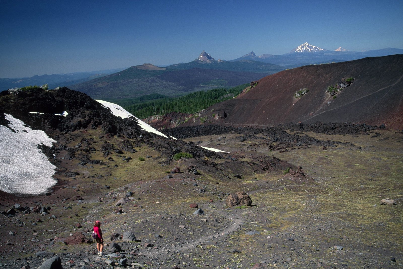 Hiker on the Timberline Trail, Mount Hood National Forest