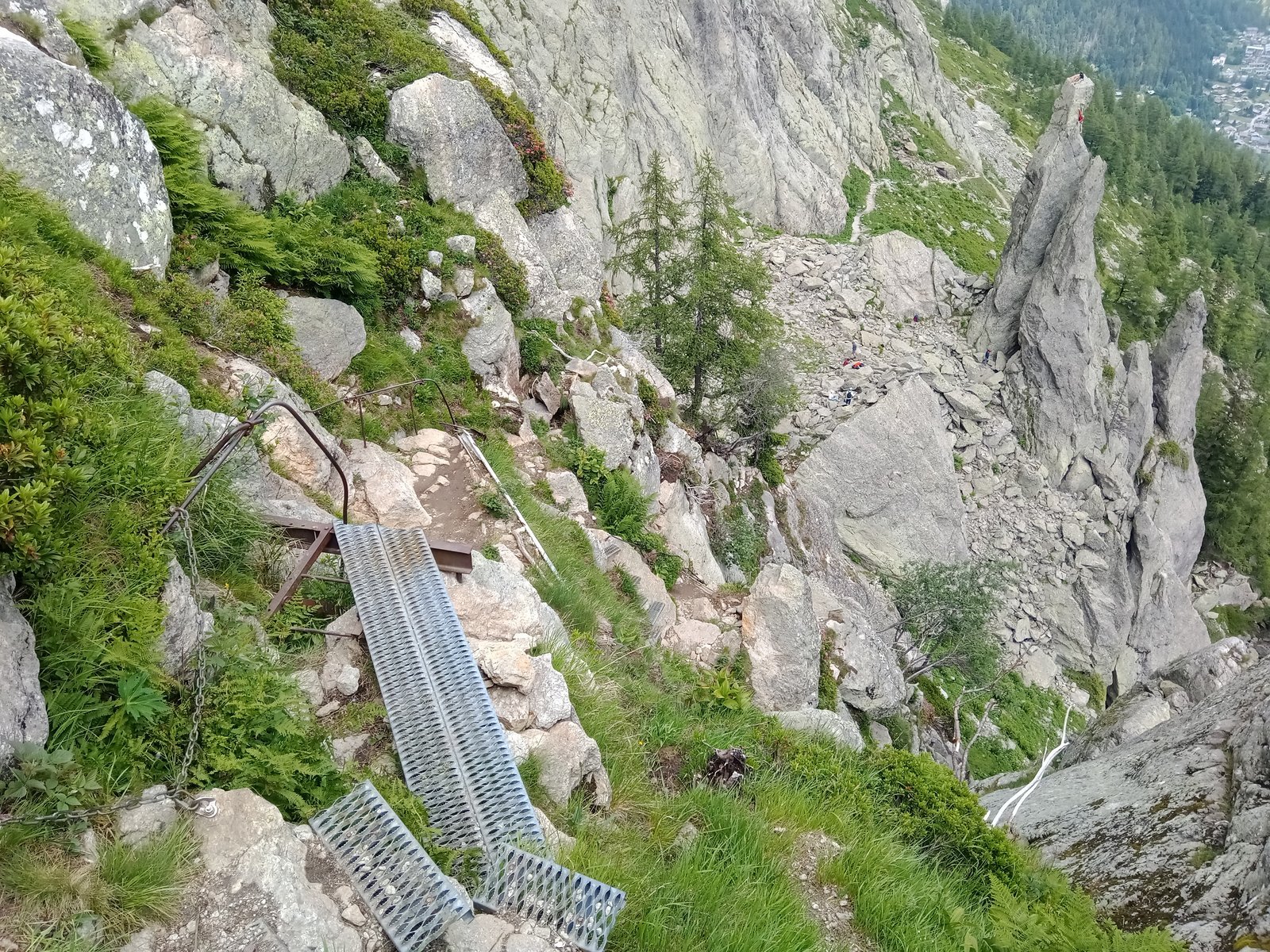 Fixed ladders on the Aiguillette d'Argentière, Tour du Mont Blanc Day 10
