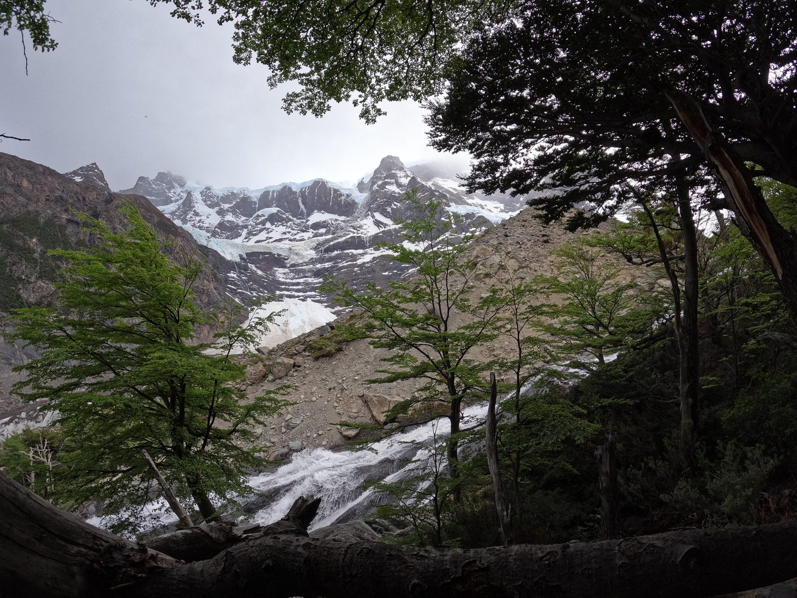 French Valley (Valle Francés) with Cerro Paine Grande rising above the hanging glaciers