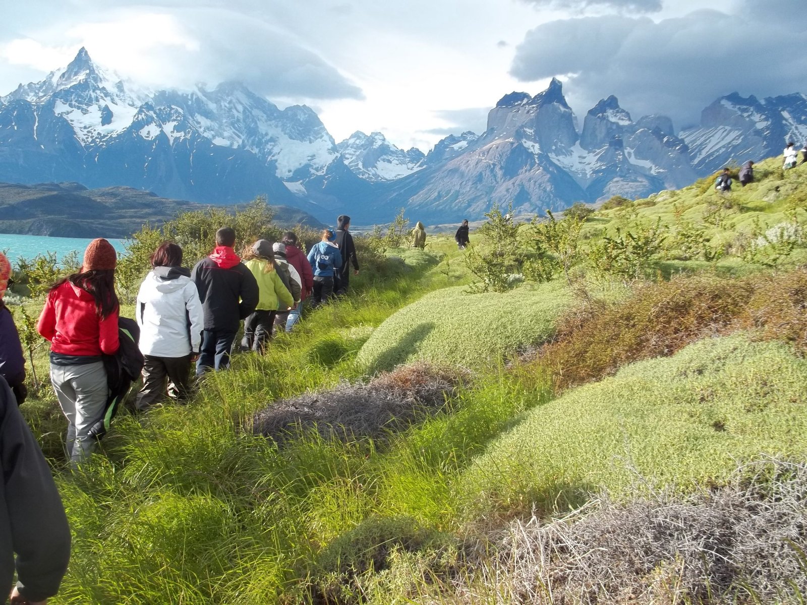 Trekking below the Cuernos del Paine, Torres del Paine O Circuit