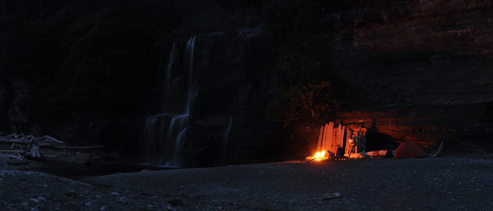 Tent camp at Tsusiat Falls on the West Coast Trail
